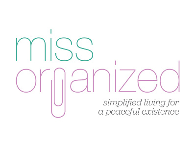 Miss Organized concept logo pink typography