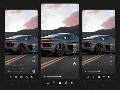 Instagram revamp - mobile app design instagram mobile pause play reels revamp ui ux video