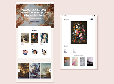 Virtual Art Gallery - Website Concept design illustration typography ui ux