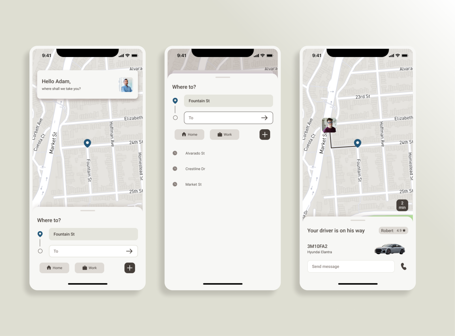 Cab Booking Mobile Application by Yasmine Magdy on Dribbble