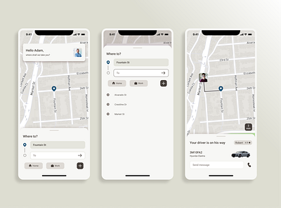 Cab Booking Mobile Application app design illustration typography ui ux