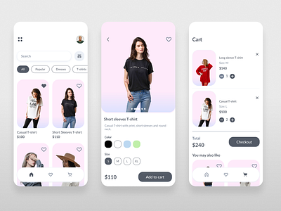 Online Shopping Mobile App app design illustration typography ui ux