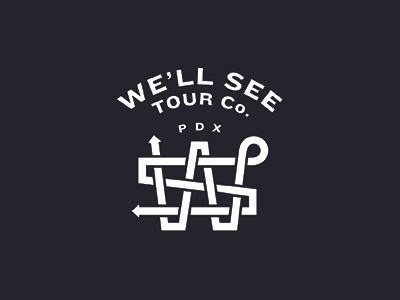 We'll See Tour Co. branding comedy identity improv logo pdx portland walking tour