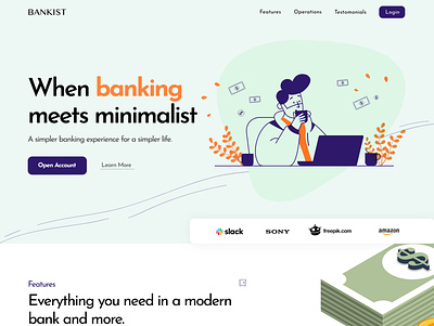 Bankist - Banking Website Landing Page css design graphic design homepage html illustration javascript landingpage typography ui webdesign webdev website