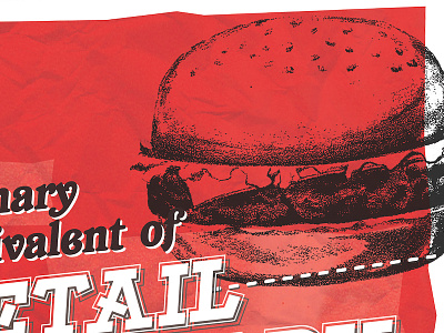 Stipple & Type burger food pen red stipple type