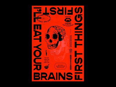 'Monster' Poster - Dribbble brains brand design gopher illustration orange poster poster art poster design skull soup type typography