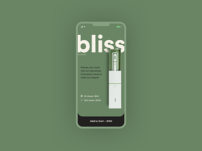 Bliss - Mobile - Alt clean design interaction marketing pen product product design thc ui weed
