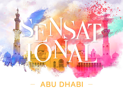 Abu Dhabi Campaign Creative abu dhabi banners bright colourful eshots mosque photoshop powder press ad web design