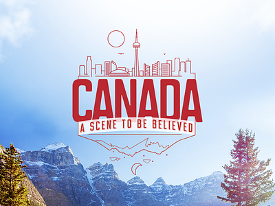 Travel 2 - Canada campaign canada city graphic landscape lockup mountains online print type vector web