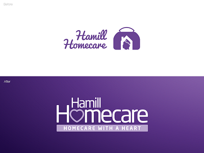 Hamill Homecare Rebrand branding business heart homecare illustrator logo purple rebrand vector