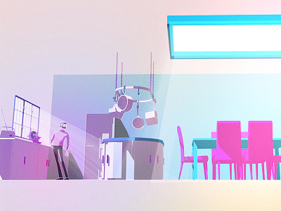 G3 Architecture Kitchen animation artdirection design environment home kitchen transform wip