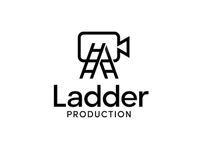 Ladder Production Logo Design brand mark branding branding designer clean logo creative logo design dual meaning graphic design ladder logo logo design logo mark modern logo production logo simple logo