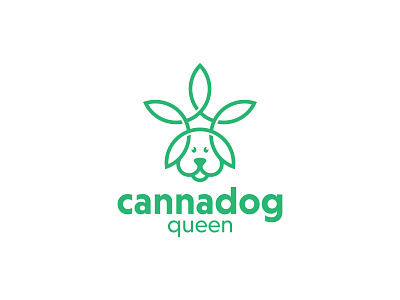 Cannadog Queen Logo Design brand mark branding branding designer cannabis clean logo creative logo design dog dual meaning graphic design logo logo design logo mark modern logo queen simple logo