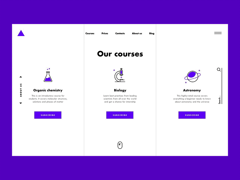 Education website concept