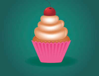 cupcake design icon illustration logo typography vector