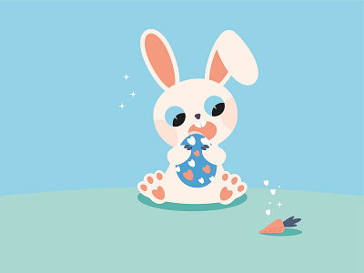 Easter Bunny design illustration vector кролик морковь пасха