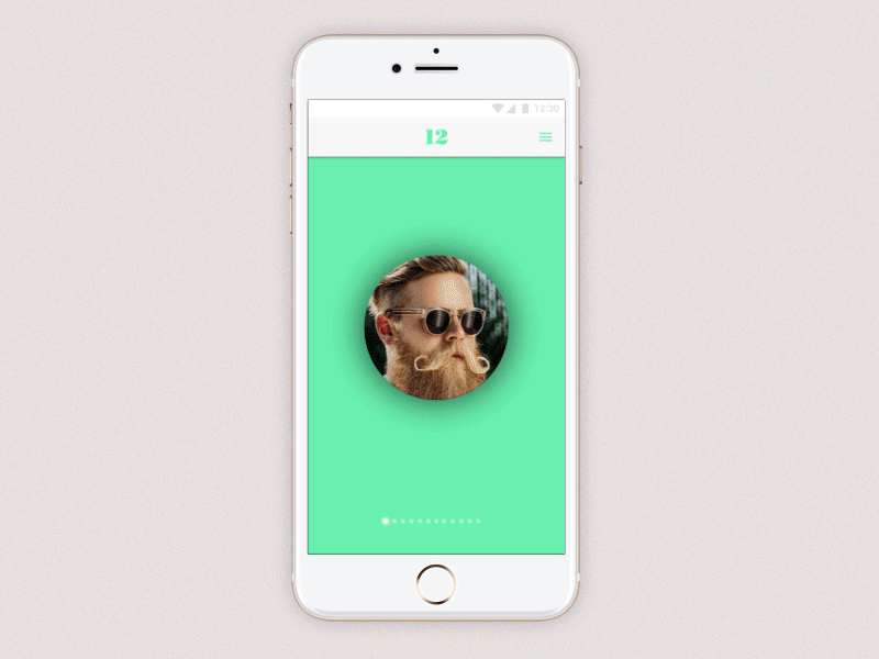 Swipe mood for a designer interview app.