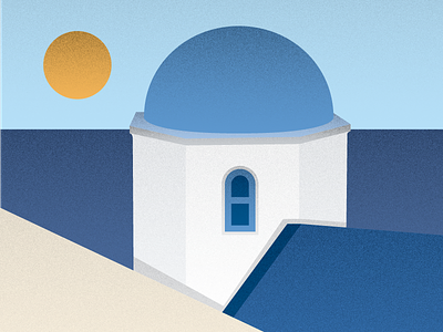 Dreaming Santorini design flat graphic greece illustration illustrator landscape light santorini see vector
