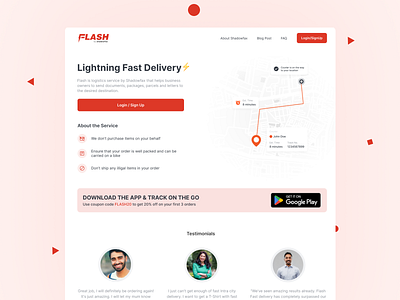 Flash by Shadowfax Landing Page branding courier service daily ui delivery delivery landing page design homepage landing page landing page ux logistics logistics landing page product design ux design web website website design