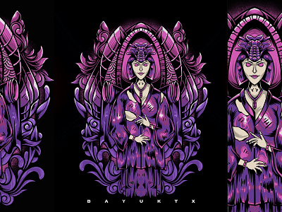 Geisha purple light apparel apparel design artwork clothing design culture dark art digital drawing fashion geisha geisha art girl graphic design illustration japanese japanese girl merch merchandise ornaments streetwear tshirt illustration