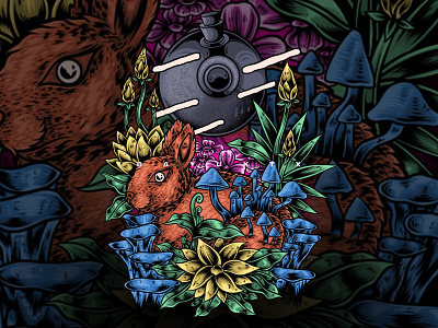 Blend with nature animals apparel apparel design art cool bunny cute design design apparel design for sale digital drawing digital illustration fashion flowers graphic design illustration merchandise nature rabbit tee design tshirt design