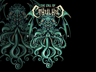 Cthuluc apparel design art artwork cthulu dark art design digital art digital drawing graphic design illustration kraken logo merchandise nft octopus tee tshirt design