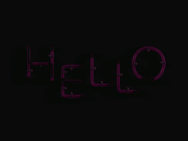 Hello animation debut dribbble hello neon pink white