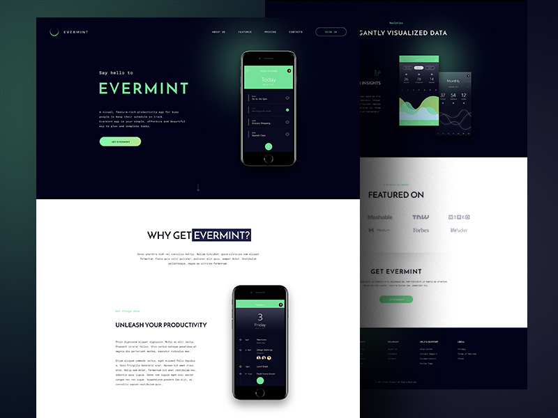 To-do App Landing Page by Rokas Petkevicius on Dribbble