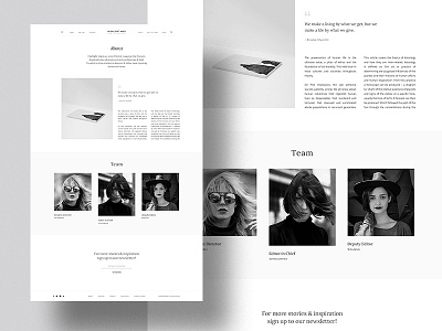 About Page for Magazine Theme about black and white blog clean design grey layout magazine minimal typography
