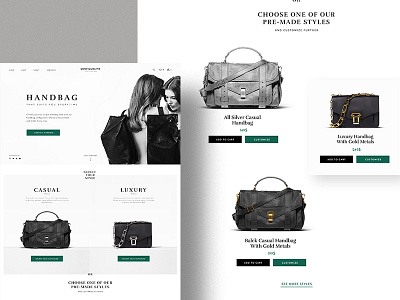 Handbags E-Commerce Configurator Theme ecommerce handbags layout minimal products shop theme typography ui ux web design