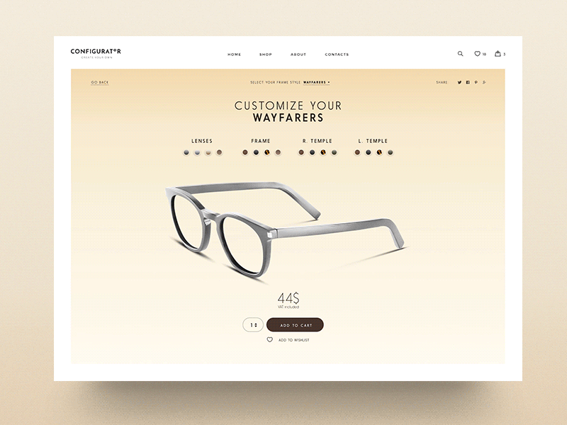 Sunglasses | Ecommerce Product Customization
