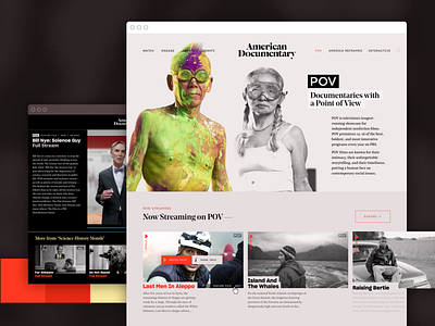 American Documentary development interface logo portfolio responsive streaming ui ux video web website