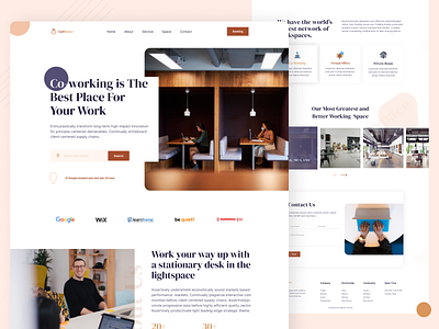Co-Working Website Home Page animation co working co working space design graphic design home page landing page minimal office space product design ui ui design ux website design working