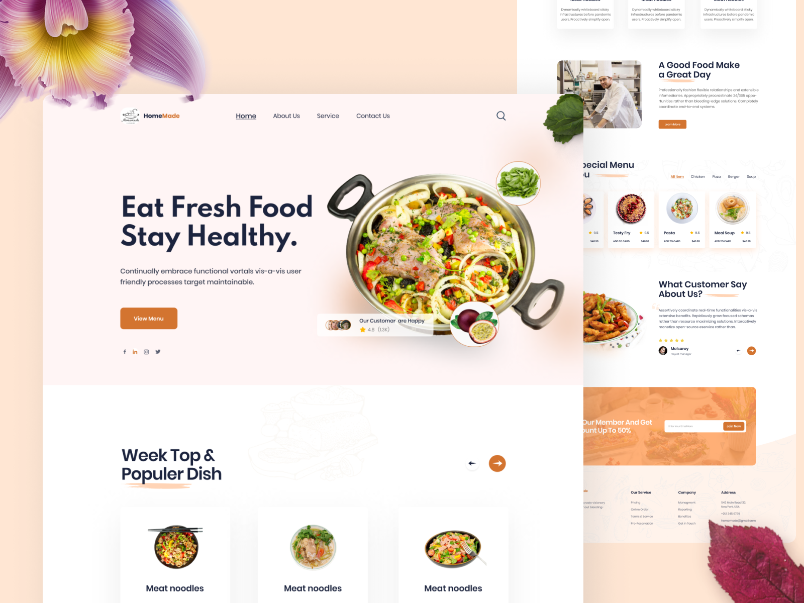 Food Website Design by Akash Mahmud Sahal on Dribbble