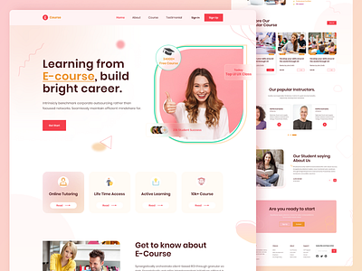 E-learning landing page