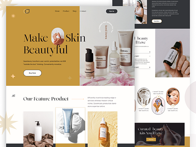 Skincare landing page: Website Design : landing page : Home page