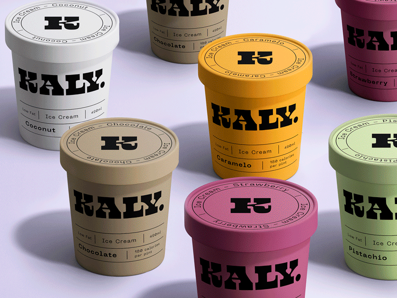 Kaly Icecream. Branding-Packaging Design branding design graphic design icecream logo logo design minimalist logo packaging visual identity