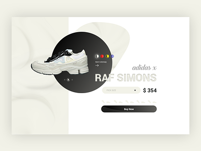 UI Raf Simons x Adidas Concept call to action colorway fashion interface price product product card raf simons shoes ui