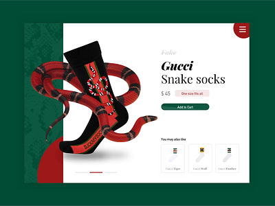 Gucci Socks Product Card UI