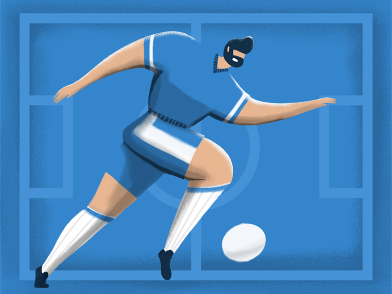 Football player 2018 ball blue character fifa football illustration malipix russia shot soccer world cup