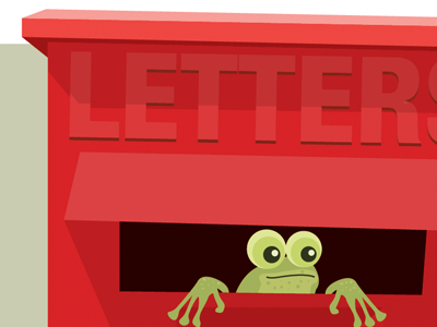 Frog in a letterbox