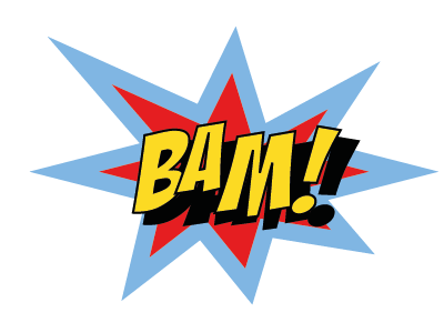 Superhero Bam! bam! pow! smash!