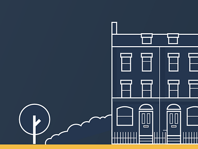 Georgian Terrace houses v2 house houses illustration outlined tree