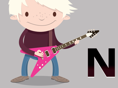 Guitarist cartoon character illustration vector