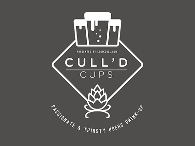 Cull'd cups badge beer hops logo