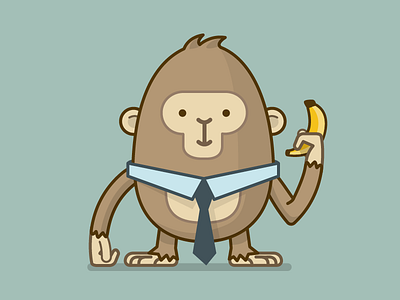 Monkey Mascot 03 banana illustration mascot monkey suit tie