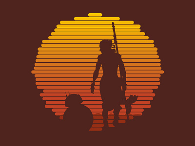 BB-8 & Rey : Jakku Sunset