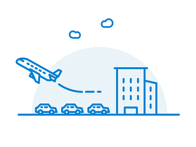 Hotel Park And Fly airplane airport car fly heathrow hotel illustration park parking
