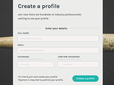 Create a profile app flatdesign flat form input password profile ui webapp