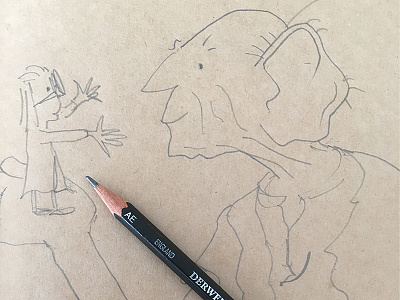 Just testing to see if I can still sketch like Quentin Blake. bfg big blake friendly giant pencil quentin sketch